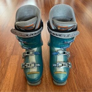 Lange Womens Exclusive 90 Ski Boots Size 25.5 Surefoot Conform'able Liners Blue